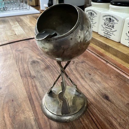 Silver plated standing ashtray - standing,