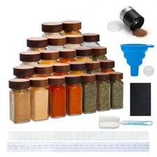 Clear Spice Jars Set Glass