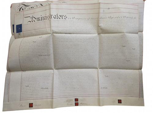 Antique 1859 vellum land - 1859,