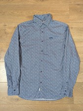 Lee Cooper Originals Floral Mens Shirt Size Medium  Long Sleeve Blue Button Up