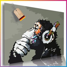 Poster monkey with headphones - poster,