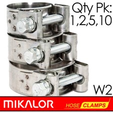 Pack of 1,2,4,10,25 | MIKALOR W2 | Stainless Steel | T Bolt Supra | Hose Clamp