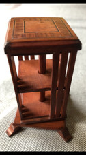 1/12 scale British made revolving bookcase with inlayed top.