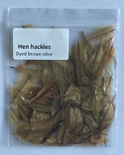 Hen hackles - brown olive -