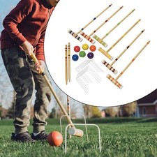 Six Player Croquet Set Lawn Croquet Game Set 6 Doors Premium
