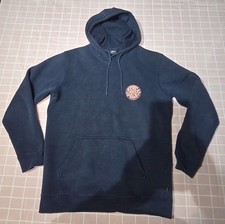 Rip Curl Wetsuits Navy Hoodie Retro Surf Logo Pullover Sweatshirt Size M
