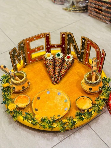 Mehndi thaal plates - mehndi,