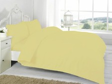 Plain Dyed Duvet Quilt Cover with Pillow Case Bedding Set Single Double King