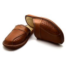 Mens 100 leather slippers - 100%,