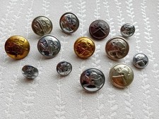 13 Assorted Vintage Fire Service/Fire Brigade Metal Buttons - As Shown In Photos
