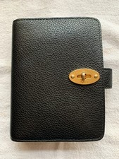 Mulberry Postmans Lock Pocket Book Black  Small Classic Grain And Mixed Inserts
