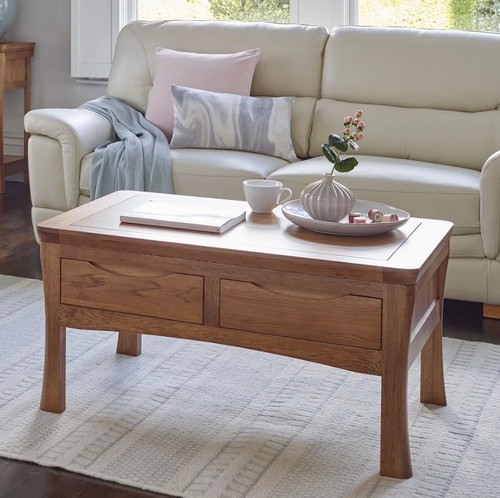 Solid oak coffee table with - , 4