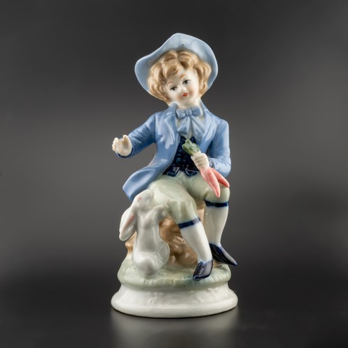 Vintage porcelain boy rabbit - vintage,