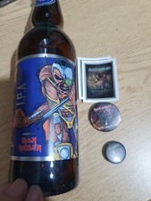 Iron Maiden TROOPER Bottle Sun Stell Plus Button Badge. & Sticker.