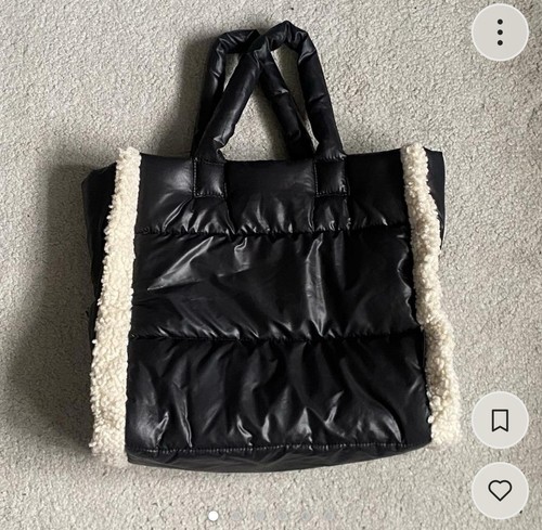 Black womens handbag fur - black,