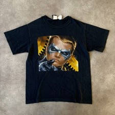 Batman & Robin T-Shirt Mens Medium 90s Vintage Warner Bros Tee, Black