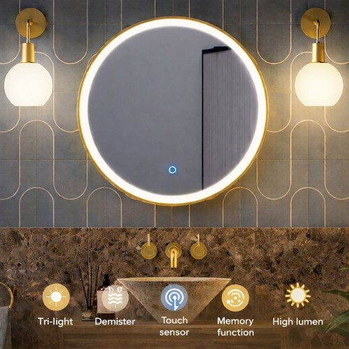 Round led bathroom mirror - round,