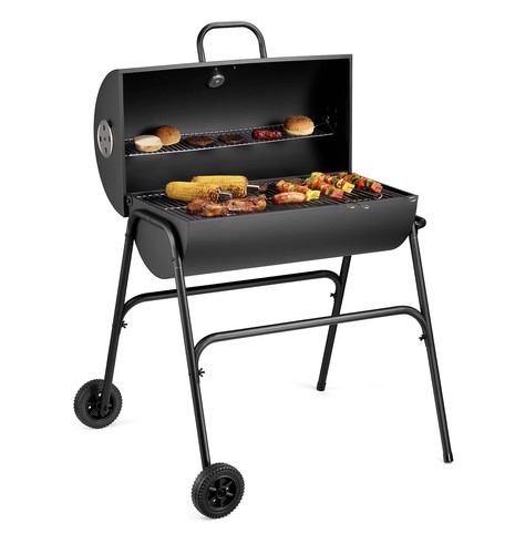 Charcoal barrel bbq - barrel, with