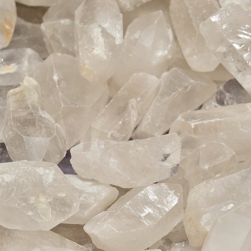 Large clear quartz points - clear,