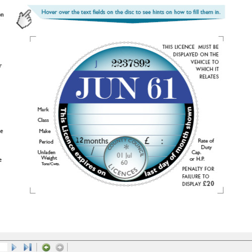 Reproduction tax disk vintage - reproduction,