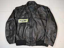 Vintage Pauline’s Crew Cleveland Black Leather Motorcycle Police Jacket Size XL