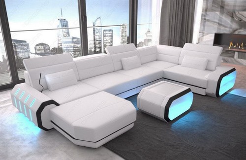 Leather living area sofa usb - area,