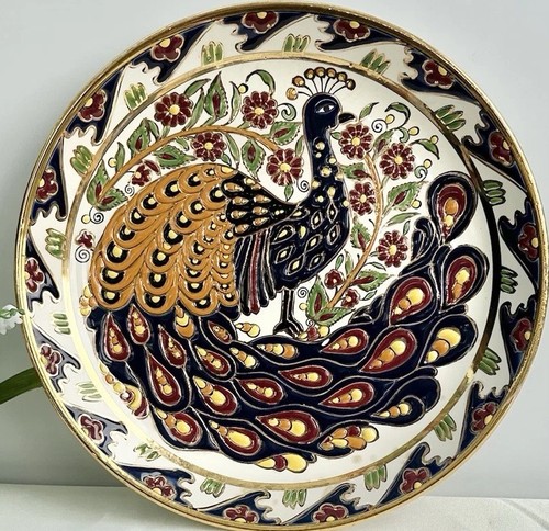 Handmade greek peacock plate - greek,