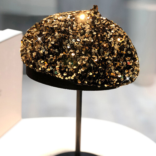 Women bling sequin beret - bling,