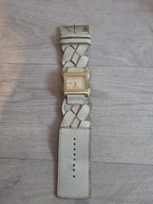 Ladies Fossil Watch With White Leather Strap