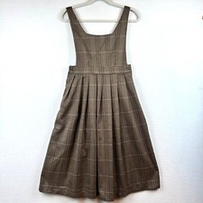 Brown Plaid Pinaflor Overall