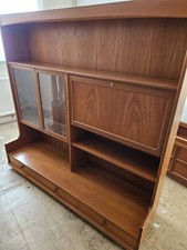 Mid Century Nathan teak extra large wall unit dresser with sideboard storage
