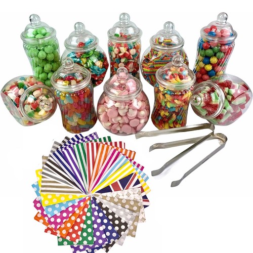 Retro plastic sweet - 10, jars,
