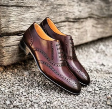 New Handmade Men's Burgundy
