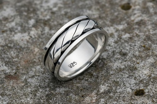 Mens sterling silver rotating - mens,