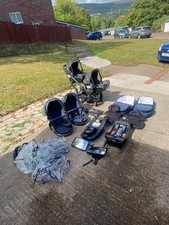 Peach 7 Black Pushchair and Carrycot - Twin