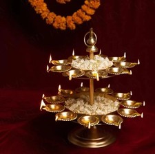 2 Tier Metal Diya Urli Lamp