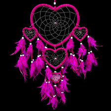Large Pink Heart Dream Catcher