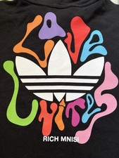 Adidas Graphic Print Rich Mnisi Youth/Teen Black Neon Graffiti cropped 2xs VGC