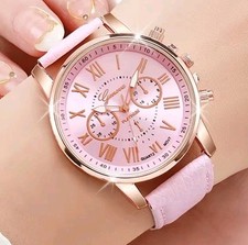 Ladies Watch Pink Face Gold