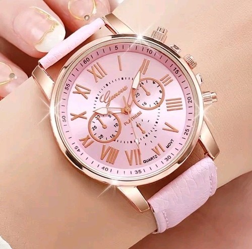 Ladies watch pink face - ladies,