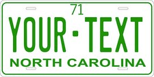 North carolina 1971 license - north,