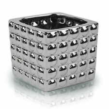 LARGE Silver Cube Flower Pot