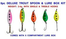 RON THOMPSON 5pc 2-4g TROUT SPOON & LURE BOX SET PIKE PERCH FISHING SPINNERS