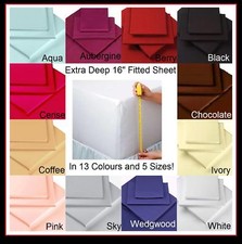 NEW EXTRA DEEP Single Double King Super FITTED Sheets
