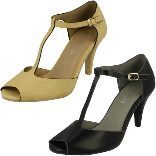 Ladies spot heeled peep - spot, on
