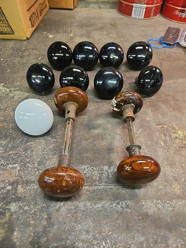 Vintage porcelain door knob - porcelain,