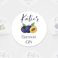 Damson Gin Bottle Stickers