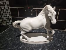 Vintage Portugal, Horse figurine, By Mideramica Porcelain White Stallion Horse