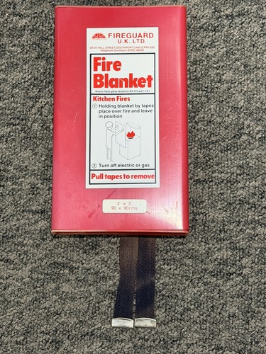 Vintage fire blanket emergency - vintage,