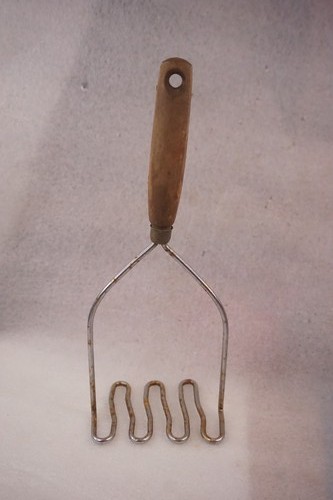 Vintage potato masher wood - vintage,